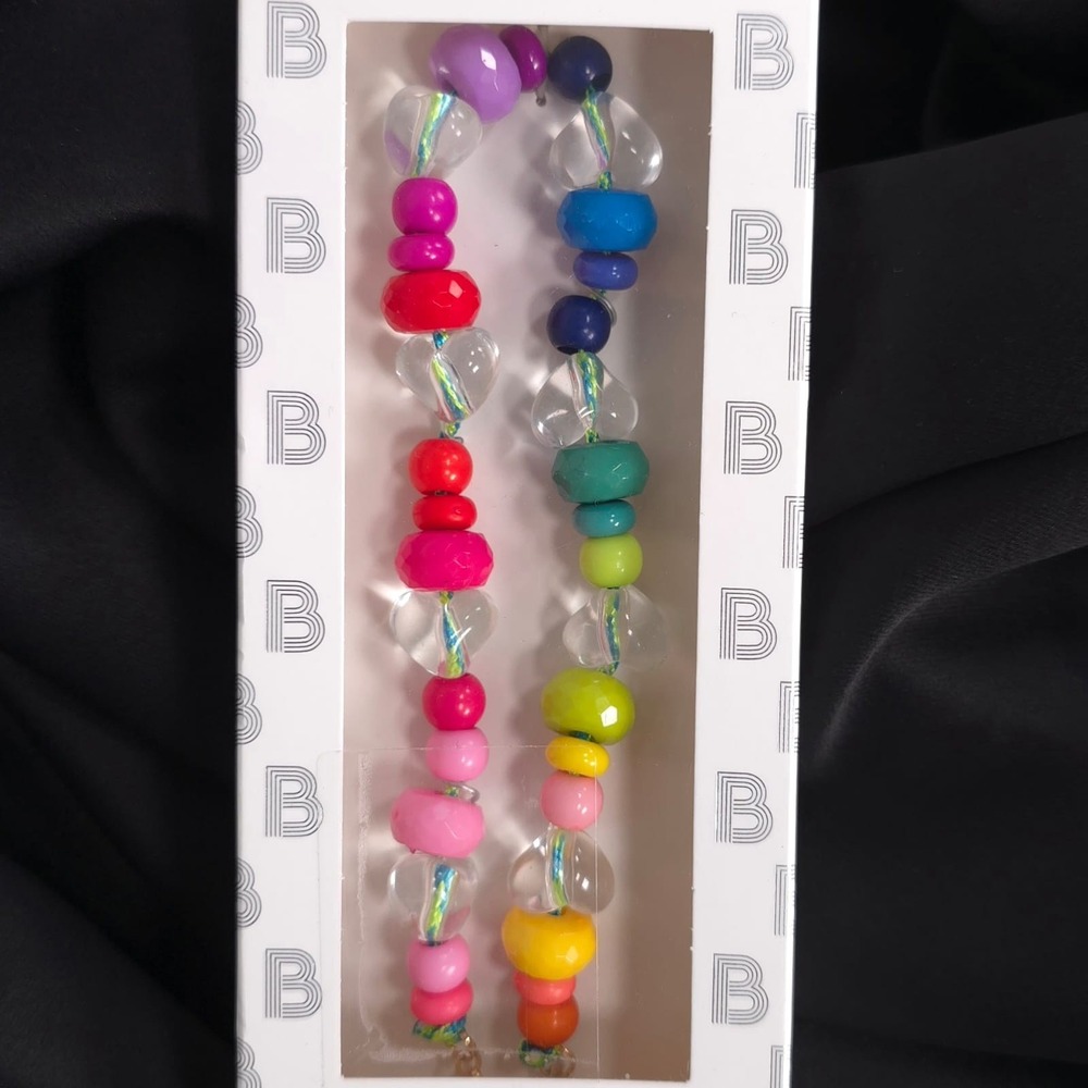 BAUBLEBAR New Phone Charm Wristlet Beaded Rainbow Colorful Strap Lanyard - Picture 2 of 5